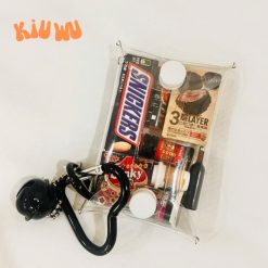 móc khóa túi mini trong suốt Kiuwu nhựa PVC đen