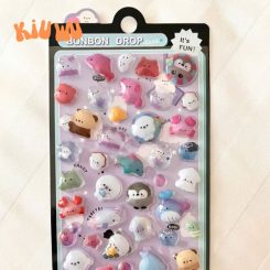 Sticker Nổi 3D Kiuwu Trong Suốt Dễ Thương Đen