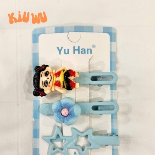Set 3 Kẹp Tóc Natra Đáng Yêu Xanh Nước