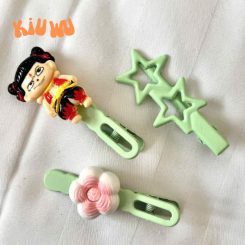 Set 3 Kẹp Tóc Natra Đáng Yêu Xanh Lá