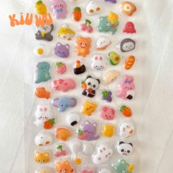 Sticker Nổi 3D Kiuwu Trong Suốt Dễ Thương Hồng