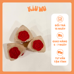 Kẹp Tóc Nhung Hoa Hồng Be