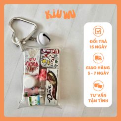 Móc Khóa Túi Xách Kiuwu Nhựa PVC Mini Trắng