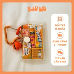 Móc Khóa Túi Xách Kiuwu Nhựa PVC Mini Cam