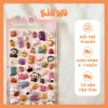 Sticker Nổi 3D Kiuwu Trong Suốt Dễ Thương Hồng